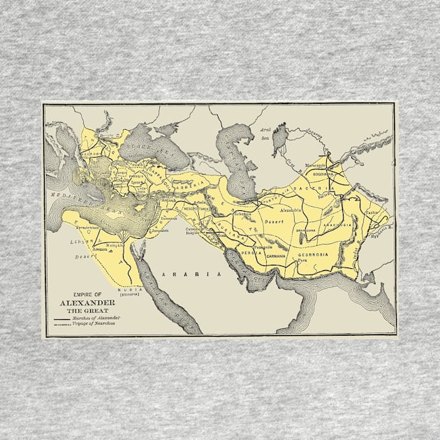 Vintage Map of Alexander The Greats Empire (1913) by Bravuramedia